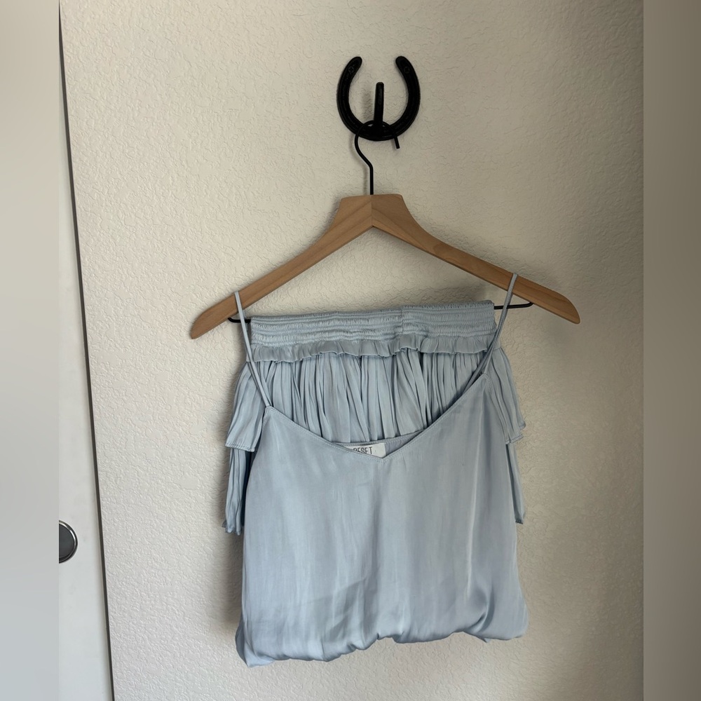 Blue matching blouse and skirt